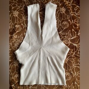 Forever 21 White Rayon Halter Style Tank Top Size Medium